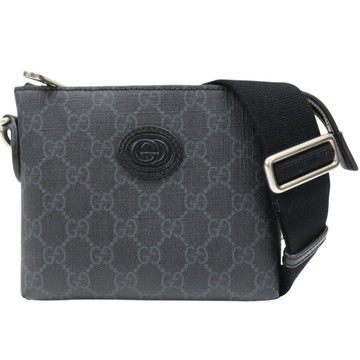 【二手名牌BRAND OFF】GUCCI 古馳 黑色 PVC塗層帆布 肩背包 #723306