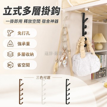 台灣出貨✨ 掛衣鉤 免打孔掛鉤 床邊掛鉤 上下鋪掛鉤 衣帽收納架 包包帽子置物架 櫥櫃門掛鉤 多鉤設計 居家整理好幫手