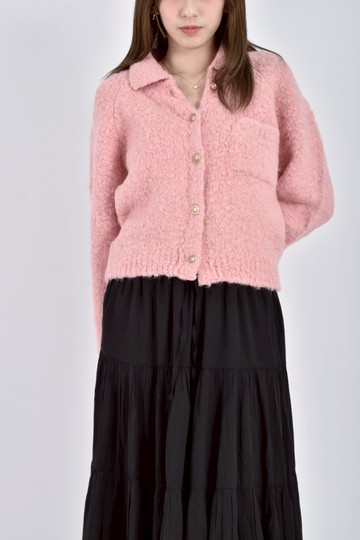 (L) ninesquared質感羊毛長袖針織粉色長袖上衣