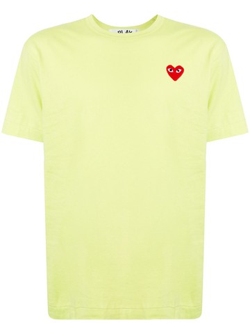Comme Des Garçons Play - logo embroidered crewneck T-shirt - men - Cotton - M - Green