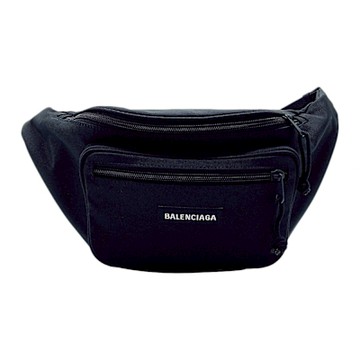 Balenciaga-巴黎世家 品牌字母尼龍布腰包/斜背包(482389-黑)