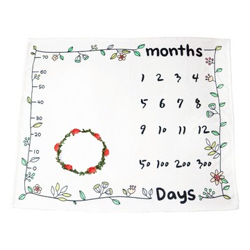 Bebekit 成長里程碑毯 + 花冠  120 x 100cm  植物