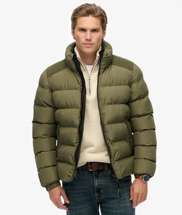 Superdry Men's Sports Puffer Jacket Green Size: Xxl