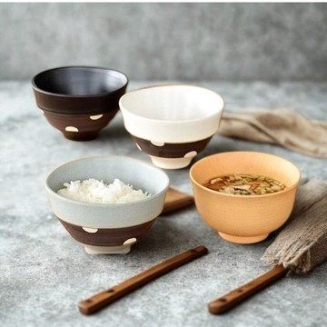 現貨 日本美濃燒 餐碗 飯碗 圓點 磨砂 不規則碗 日式餐具 陶瓷碗 粗陶碗 防滑 碗盤 日本進口