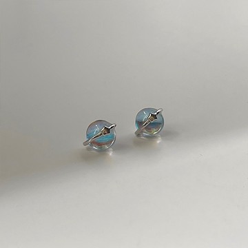 【粉紅菲菲】幻彩星球耳環 小巧百搭 925銀針創意迷你耳飾（C-460）80-0636