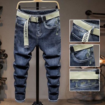 秋冬厚款潮牌個性香港版牛仔褲男士寬松直筒彈力歐美大牌褲子潮流