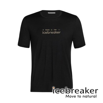 【icebreaker】Tech Lite II 男 羊毛圓領印花短袖衣 AD150『黑色』戶外 運動 柔軟 舒適 羊毛 吸濕 排汗 抑味 控溫 0A56CR