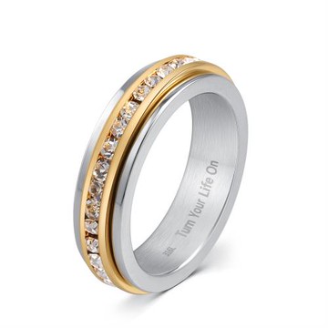 【hertime 時光盒】生日石旋轉永恆戒指(4月鑽石)