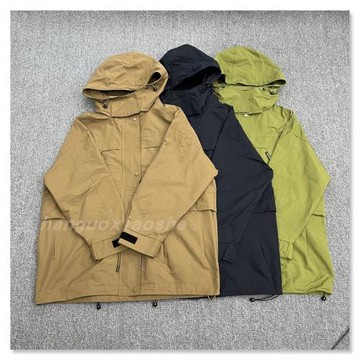 秋冬歐洲站新款時尚連帽休閑寬松腰抽繩中長款風衣女工裝外套