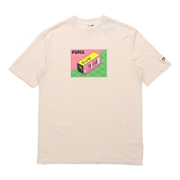 PUMA Downtown Graphic Tee 'Beige Pink Green'