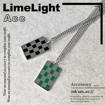 ☆LimeLight☆ 棋盤格 / 格子 / 黑白格子 / 軍牌 / 鐵牌 / 撲克牌 / 飾品 / 鈦鋼 項鍊 27