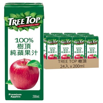 TREE TOP 樹頂 100%純蘋果汁  200ml  24入
