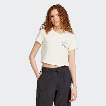 【adidas 愛迪達】 CODES DOODLE BIKE 短版短袖上衣 T恤 女 JX5327