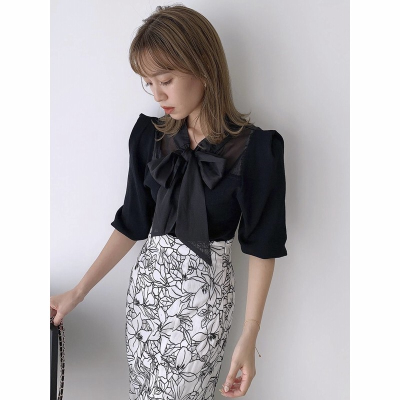 公式】dazzlin(ダズリン)シアーリボンタイニット 通販 LINEポイント最大1.0%GET LINEショッピング