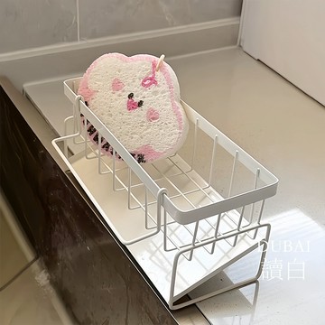 實拍現貨【讀白】 海綿架 檯面海綿瀝水架 水槽瀝水架 檯面海綿瀝水架 瀝水架 廚房瀝水架 海綿架 抹布瀝水架 菜瓜布瀝水