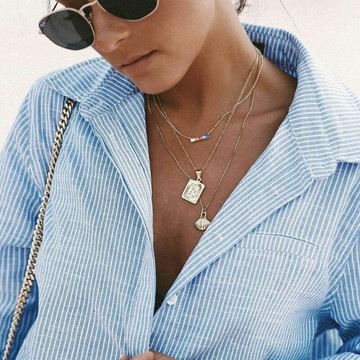 美國BRACHA 項鍊 / Initial Card Necklace - E