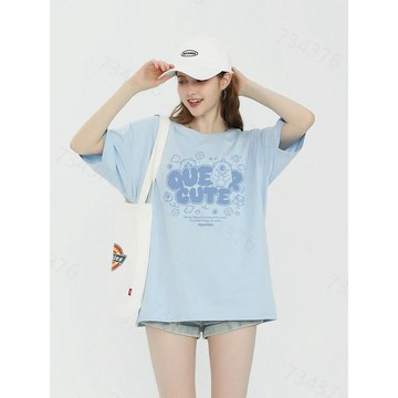 【🚀當天出！】韓系大眼怪印花短袖 夏季流行衣服 加大碼寬鬆上衣 oversize 純棉透氣棉t t恤 女tee 短板上衣