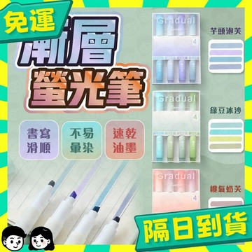 台灣+隔日配🇹🇼日出 漸層 印象 螢光筆 套組 螢光筆組 柔和護眼 絕美漸變色 唇釉筆 彩色筆 手帳筆記 學生文具 辦公