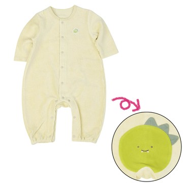 akachan honpo - 長袖兔裝-動物造型屁屁 刷毛-綠色