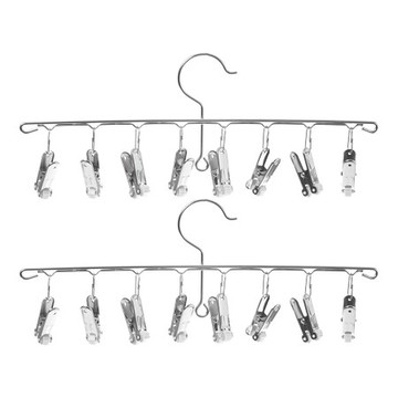 304不鏽鋼曬衣架8夾 一字形秒收2入