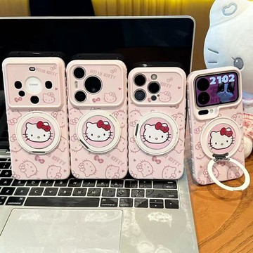 貓咪頭像支架適用蘋果17手機殼適用iPhone16華爲nova15愛心側邊