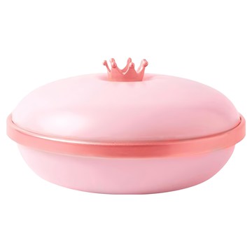 摩達客 農曆春節馬卡龍圓形糖果盒 多格水果盤聚寶盆 增添居家色彩  1個  粉紅色