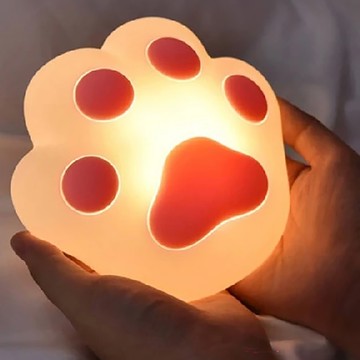 軟萌貓爪矽膠小夜燈  三檔燈光  拍打款