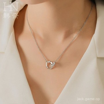 S925純銀莫比烏斯環情侶項鏈女輕奢雙層設計高級冷淡風鎖骨鏈飾品