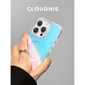 CLOUDHIS新款賽博朋克炫彩鐳射適用蘋果15手機殼iphone磁吸保護套17全包pro軟殼max高級感13防摔12透明硅膠潮