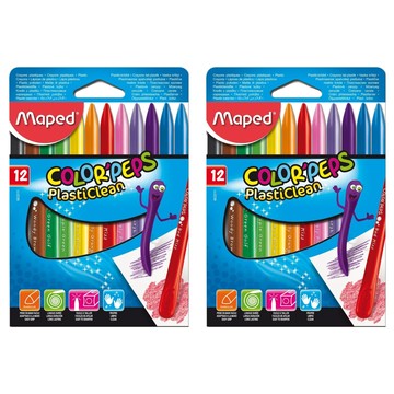 Maped 不沾手三角蠟筆  12色  2盒