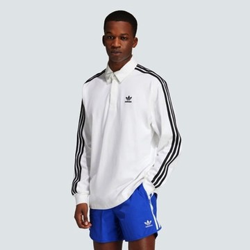 ADIDAS ORIGINALS 愛迪達 阿迪達斯 三葉草 男長袖POLO-白色 Rugby polo-IZ2459