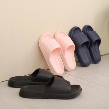 【333家居鞋館】直條輕盈★樂時尚純色家居拖鞋(3色)-黑/粉/深藍超輕量