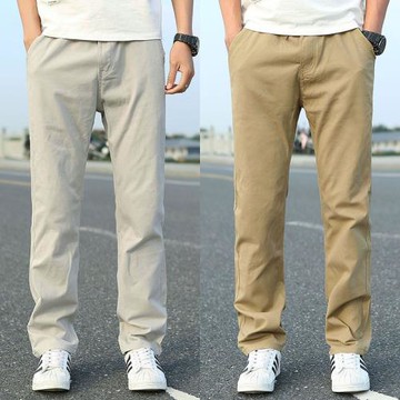 秋季水洗工裝褲薄款男式青年休閑長褲直筒運動加肥大碼寬松褲子