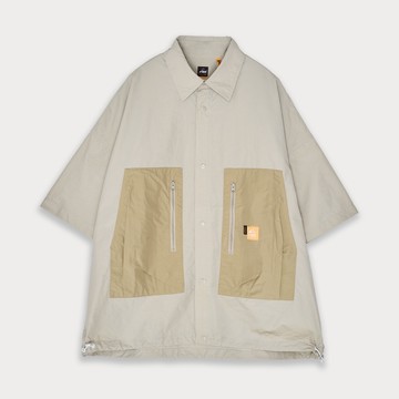 5th STREET｜山形｜中性｜拼接尼龍襯衫｜卡其