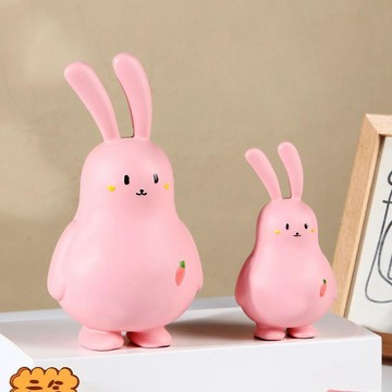 ✨臺灣出貨✨幸福感好物卜卜兔樹脂工藝品公仔小兔子擺件家居裝飾品GBC
