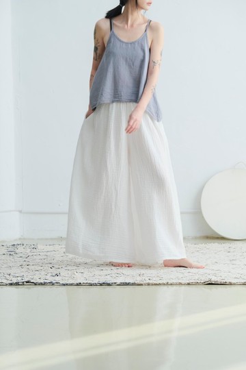 散狀大寬褲 / 雙層紗 白