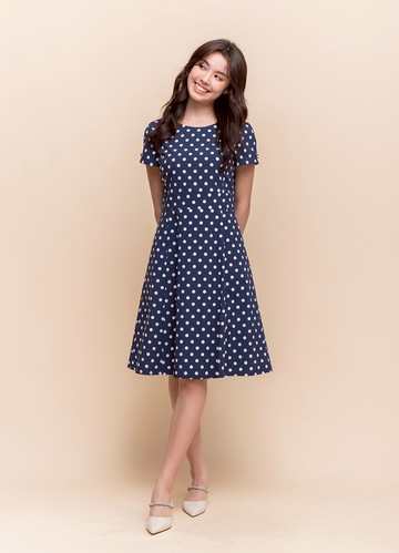 法式輕甜圓點印花洋裝