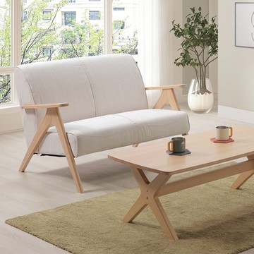 直人木業-NEWONE山毛櫸木實木雙人沙發/原木色