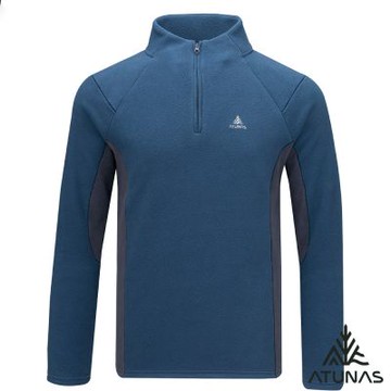 【ATUNAS 歐都納】男款循環SOLAR-FLEECE保暖長袖拉鍊衫A1PS2556MC墨藍/深灰/雙面刷毛/立領衫/POLO衫/大尺碼