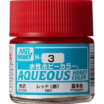 【自由模型】全新現貨 郡氏 GSI HOBBY COLOR H03 水性漆 基本色 紅色 10ml