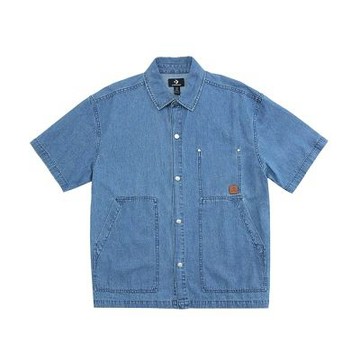 Converse Denim Ss Shirt Blue Denim 短袖 男款 藍色 牛仔 襯衫 MCJ757-UHA