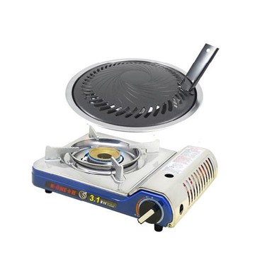 卡旺K1-A022HST攜帶式卡式爐  +超級燒烤盤K1BQ-007