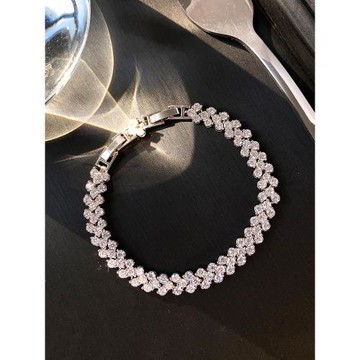 歐美超閃鋯石羅馬手鏈女生ins小眾設計感2026年新款滿鉆精致手鐲