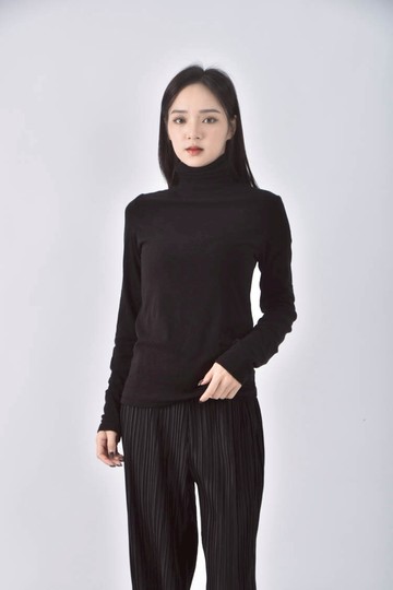 (S) velvet underground微高領黑色長袖上衣