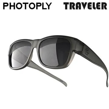 台灣製PHOTOPLY色偏少TRAVELER抗紅外線套式太陽眼鏡TR2-99I9(大眼框適同時載近視眼鏡)套鏡墨鏡