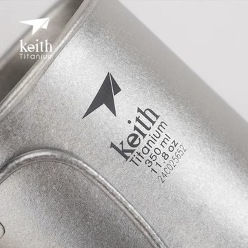 KEITH鎧斯冰花折疊鈦杯便攜式戶外杯子純鈦水杯可燒水單層杯超輕