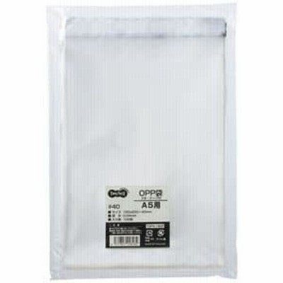 TANOSEE OPP袋 フタ・テープ付 A5用 160×220+40mm 1パック(100枚) ×10セット