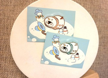 Won't Give Up 2 雪人 小企鵝 襟針