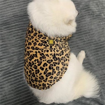 寵物狗中大型犬金毛拉布拉多兩腳加絨加厚保暖冬款法蘭絨豹紋衣服