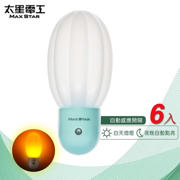太星電工 光之寶LED仙人掌自動小夜燈(6入) ZG805*6